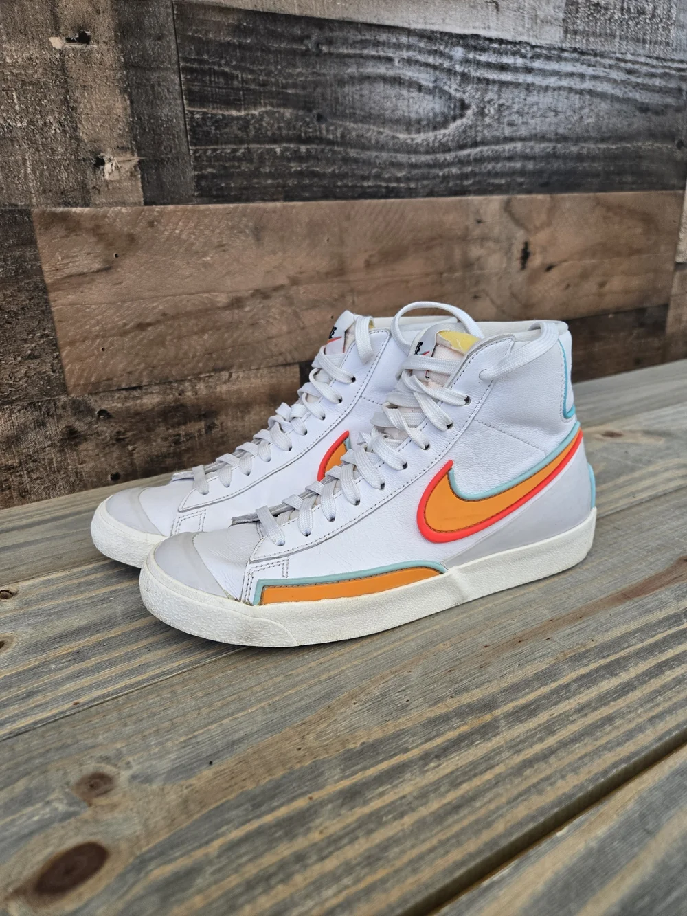 Nike Blazer Mid 77 Infinite White Kumquat Aurora Green DC1746-100 Womens 6.5